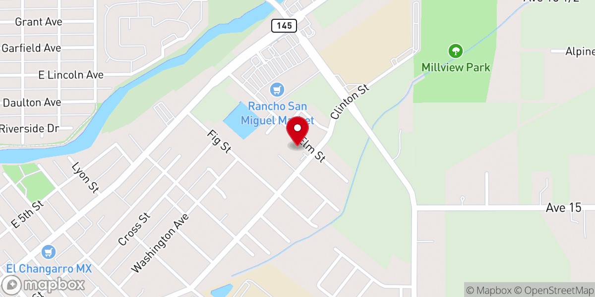 Map showing location of Madera Rescue Mission Inc