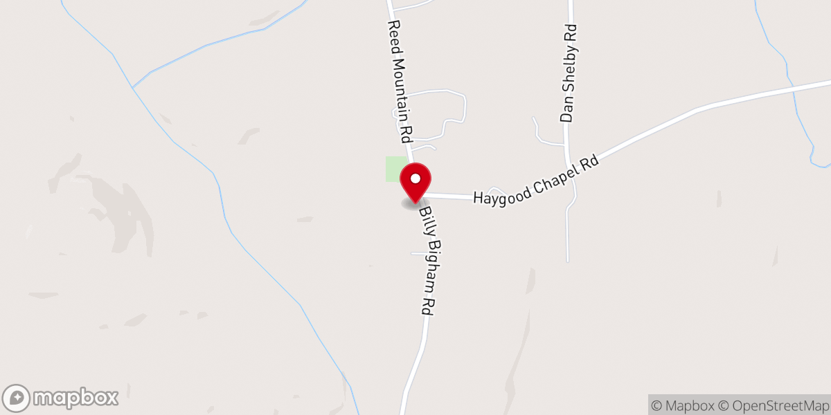 Map showing location of Haygood Methodist Church