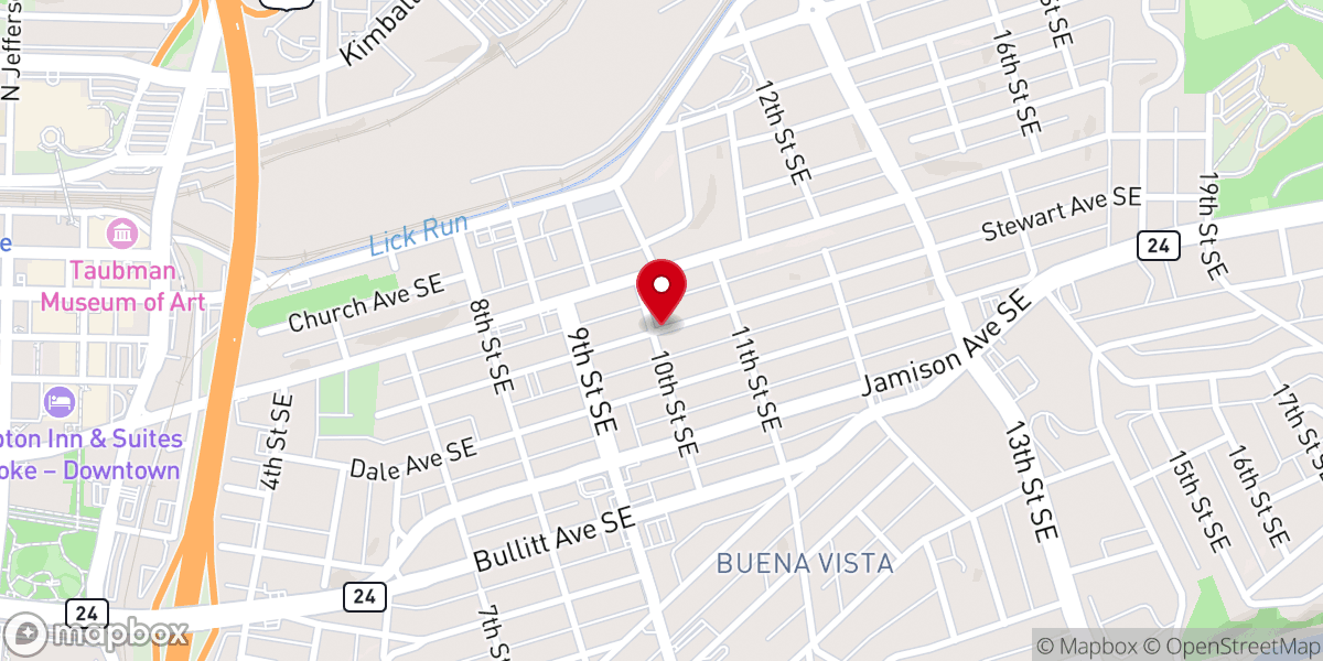 Map showing location of Belmont Church of God