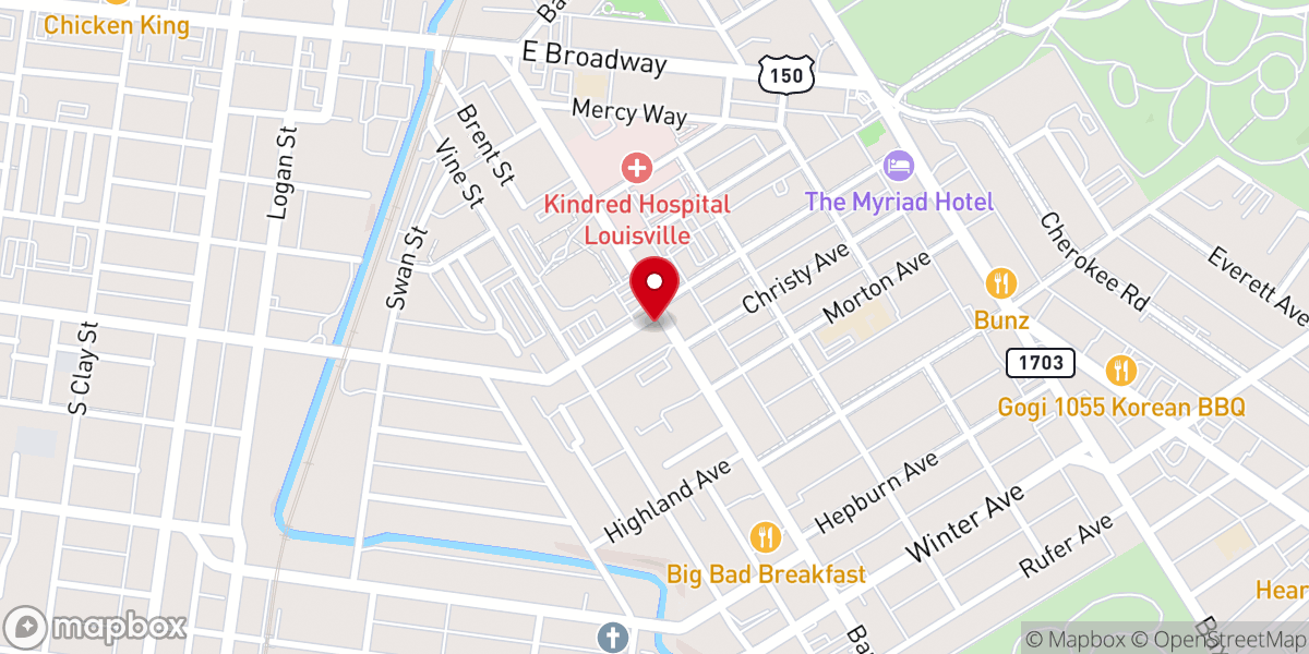 Map showing location of Christ Evangelical United Church of Christ