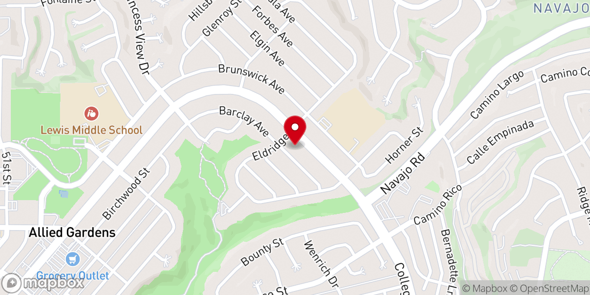 Map showing location of San Diego Logos Korean Evangelical Church
