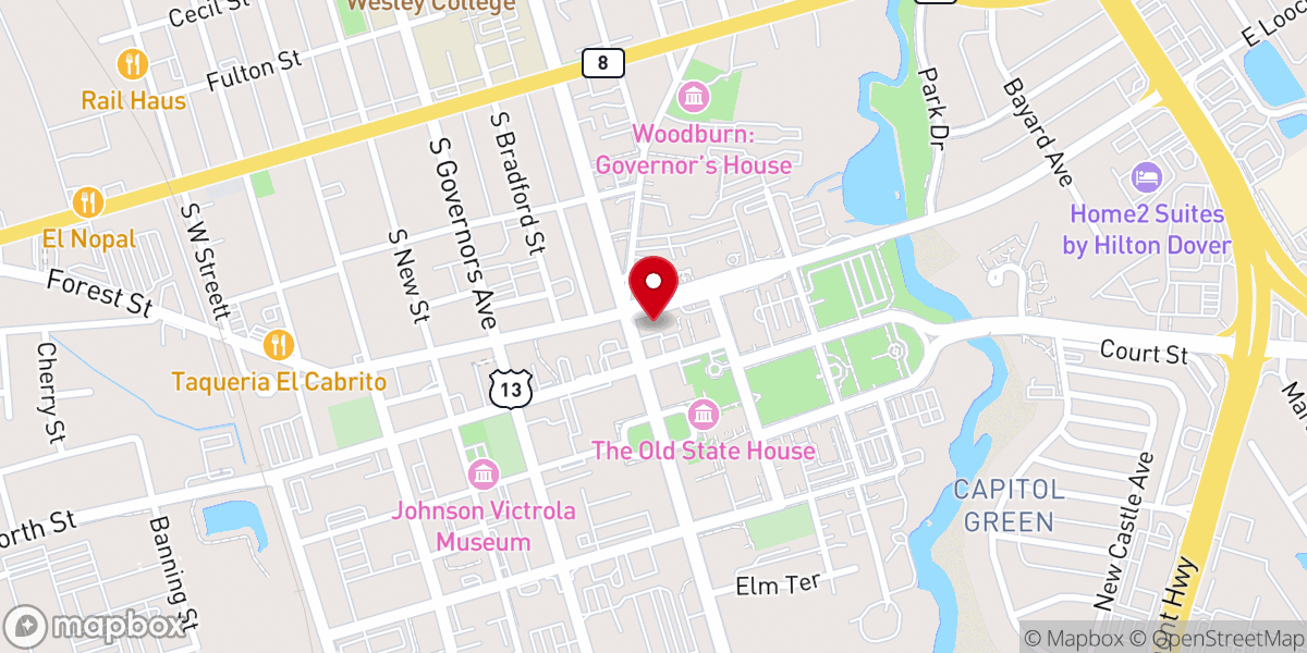 Map showing location of Wesley United Methodist Church