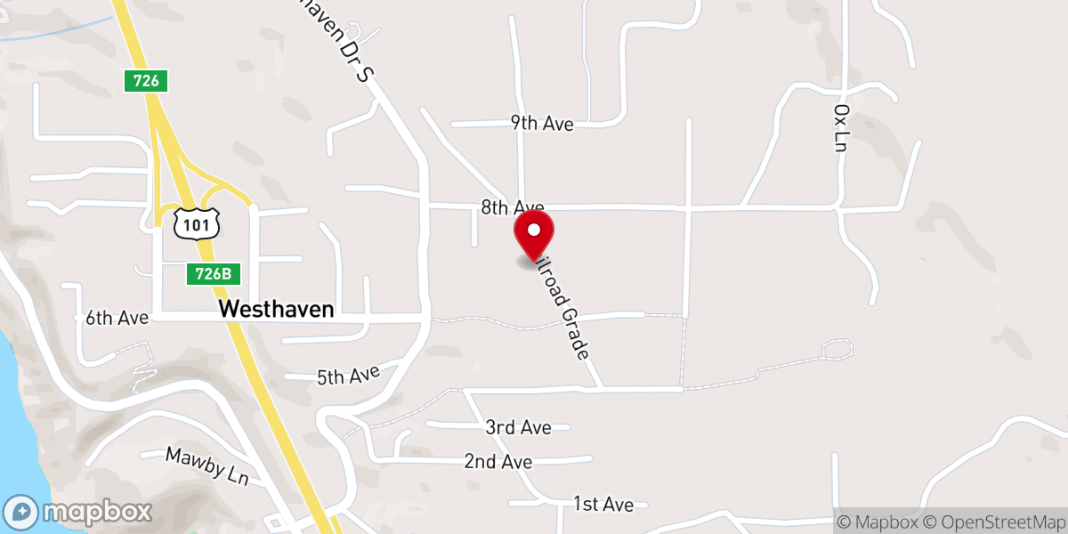 Map showing location of Westhaven Bible Chapel