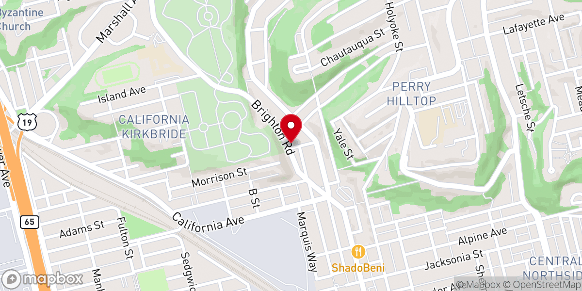 Map showing location of Mt Carmel Baptist Church