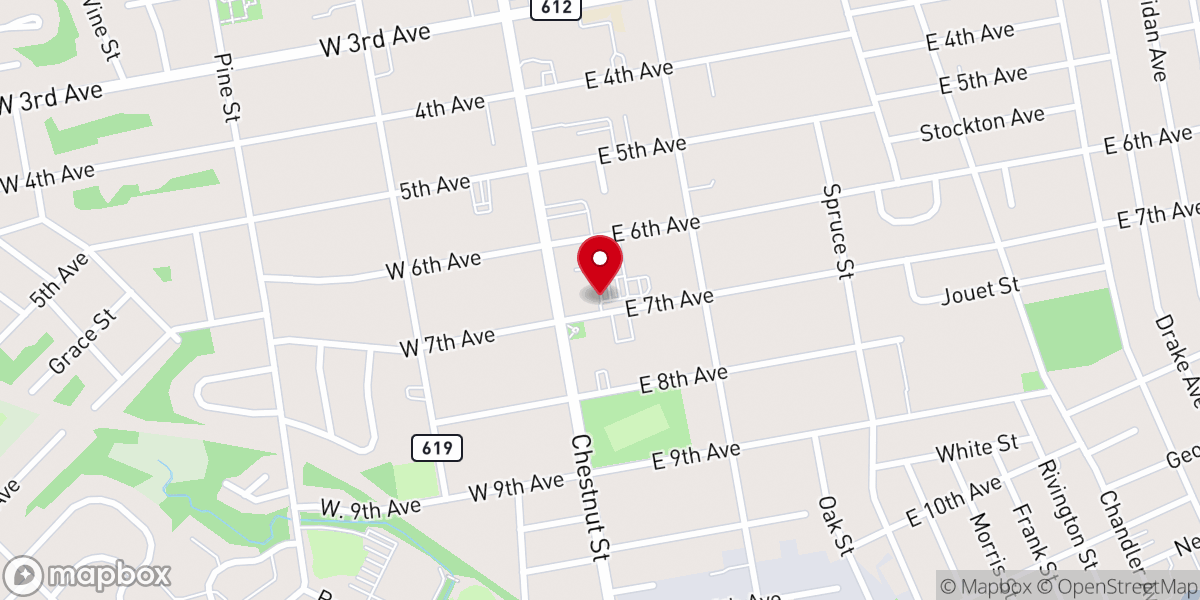 Map showing location of Full Gospel Assembly of Elizabeth Inc