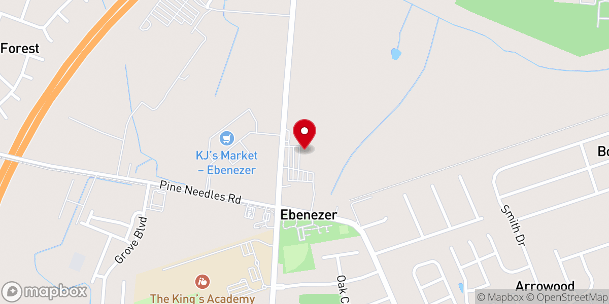 Map showing location of Ebenezer Baptist Church Number Two
