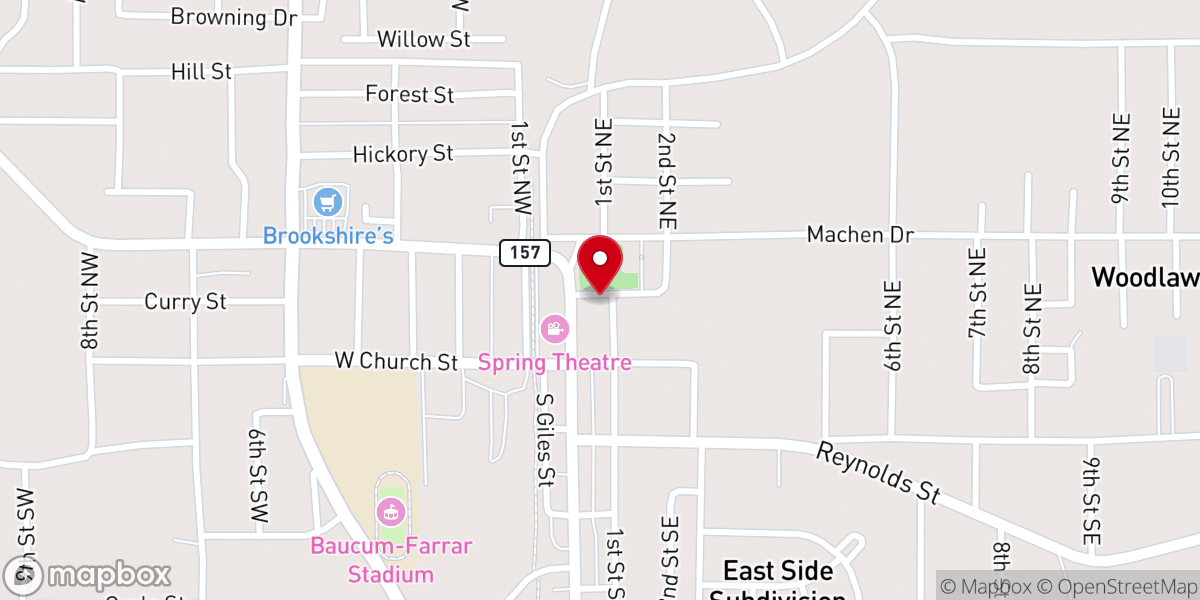 Map showing location of Springhill Police Department