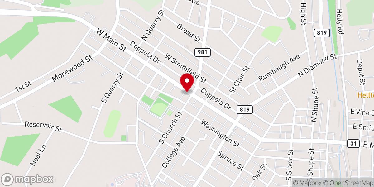 Map showing location of Community christian church
