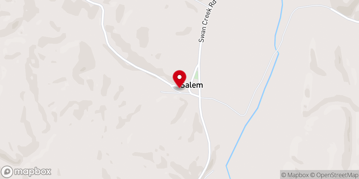 Map showing location of Salem Church of Christ