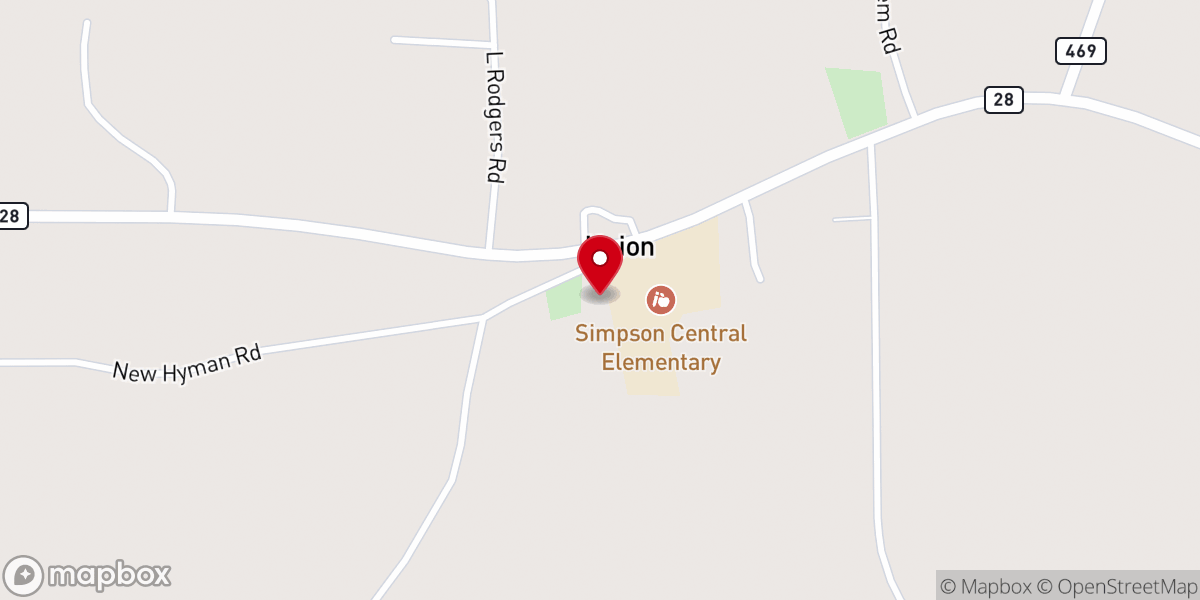Map showing location of New Hym Missionary Baptist Church