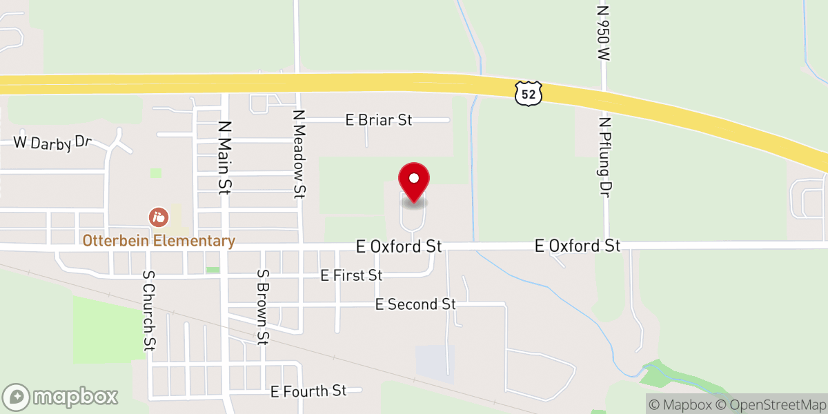Map showing location of Otterbein Methodist Church