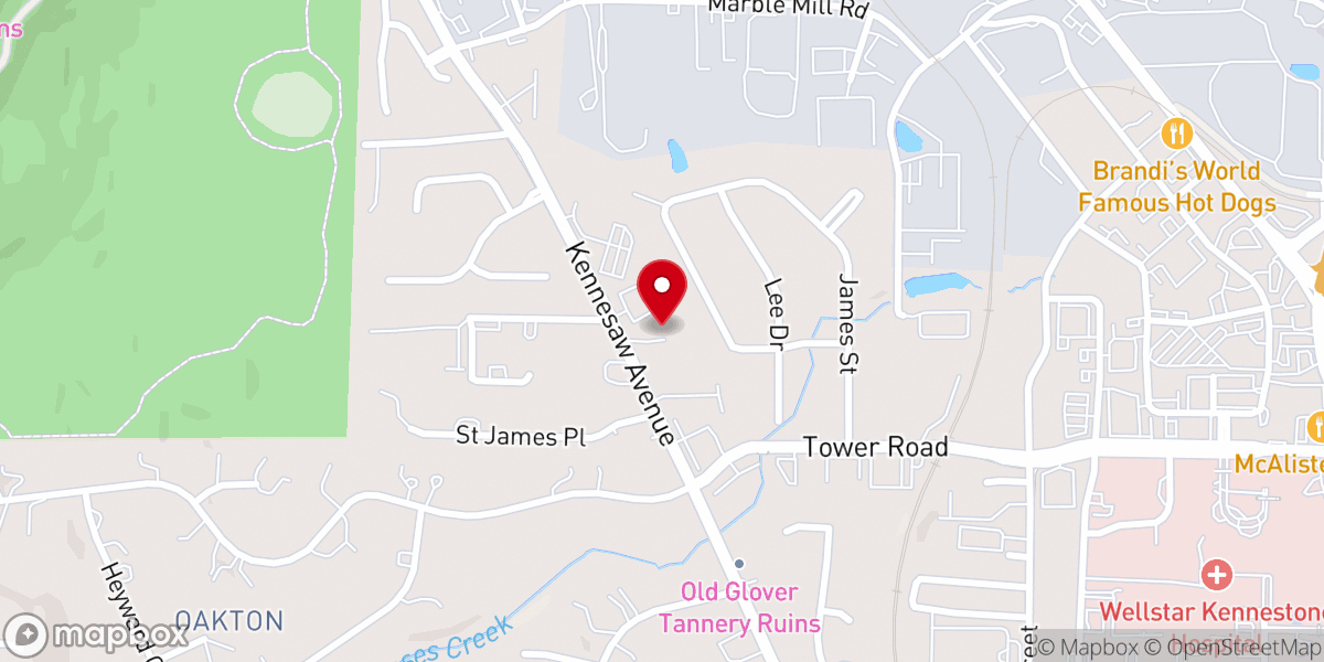 Map showing location of Kennesaw Avenue Missionary Baptist Church