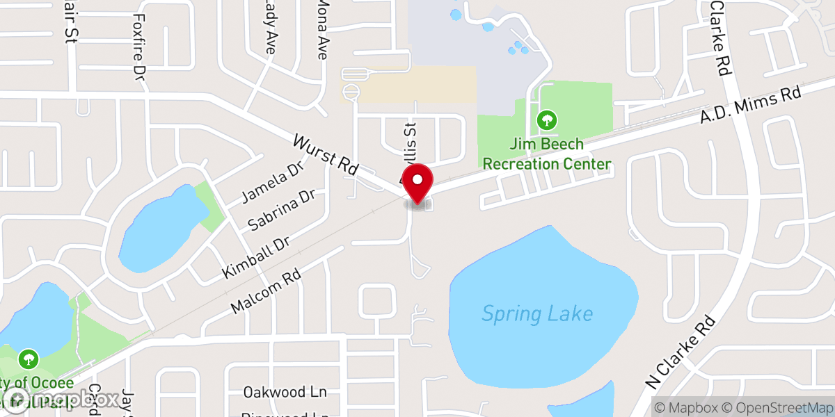 Map showing location of Victory Baptist Church