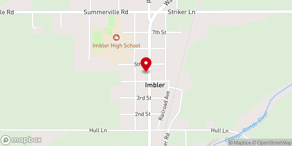 Map showing location of Imbler Christian Church