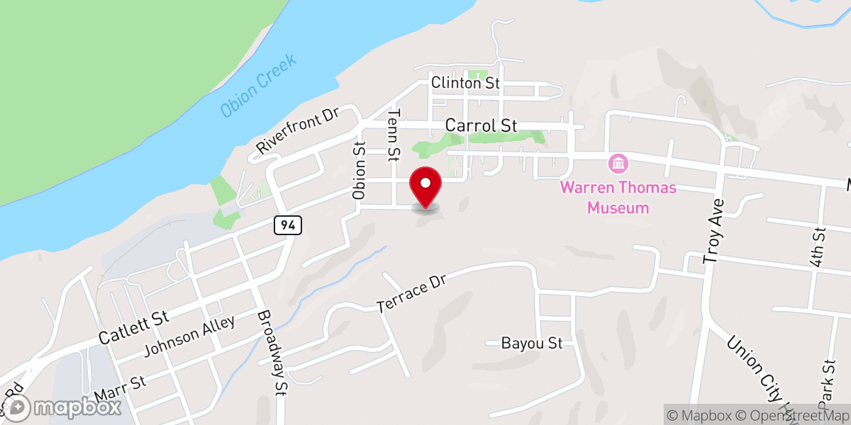 Map showing location of First Christian Church