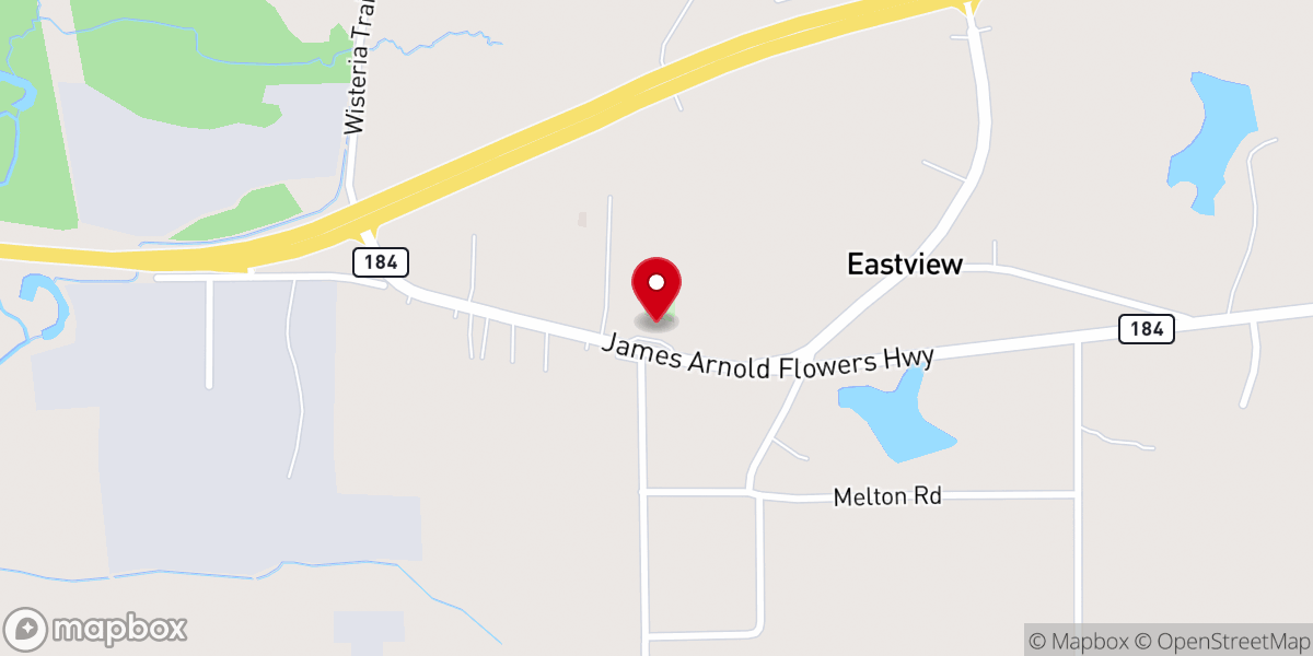 Map showing location of Mount Oral Baptist Church