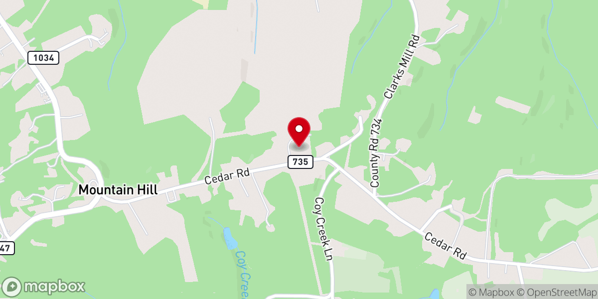 Map showing location of Evangel Assembly of God