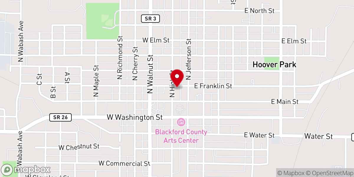 Map showing location of First Presbyterian Church