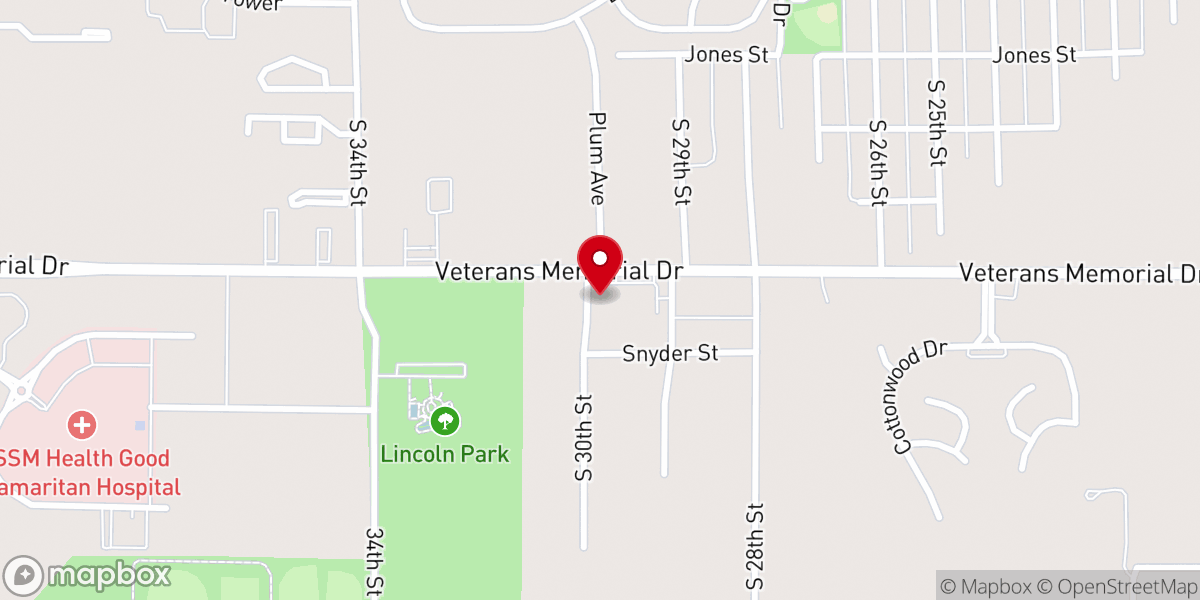 Map showing location of New Life Harvest Church