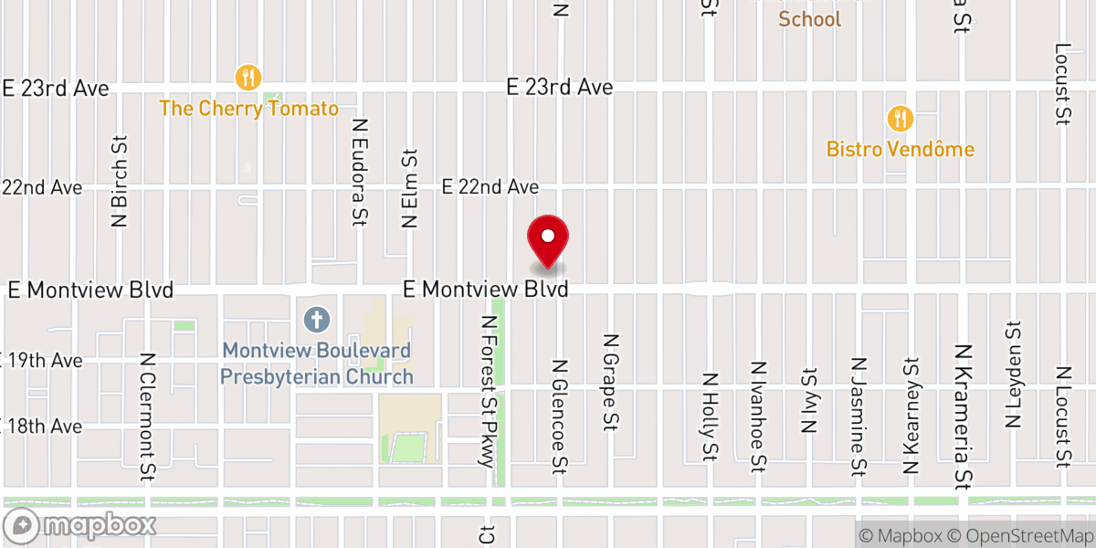 Map showing location of Park Hill United Methodist Church
