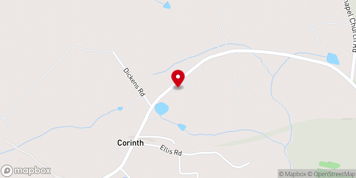 Map showing location of Buckhorn United Methodist Church