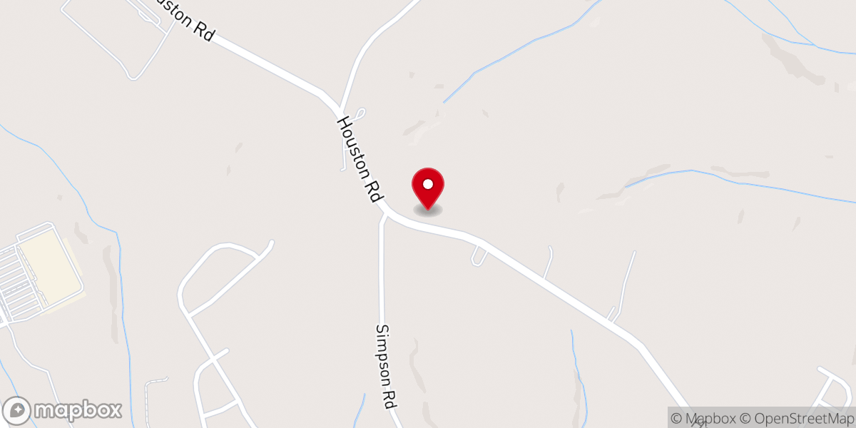 Map showing location of Oak Grove Church