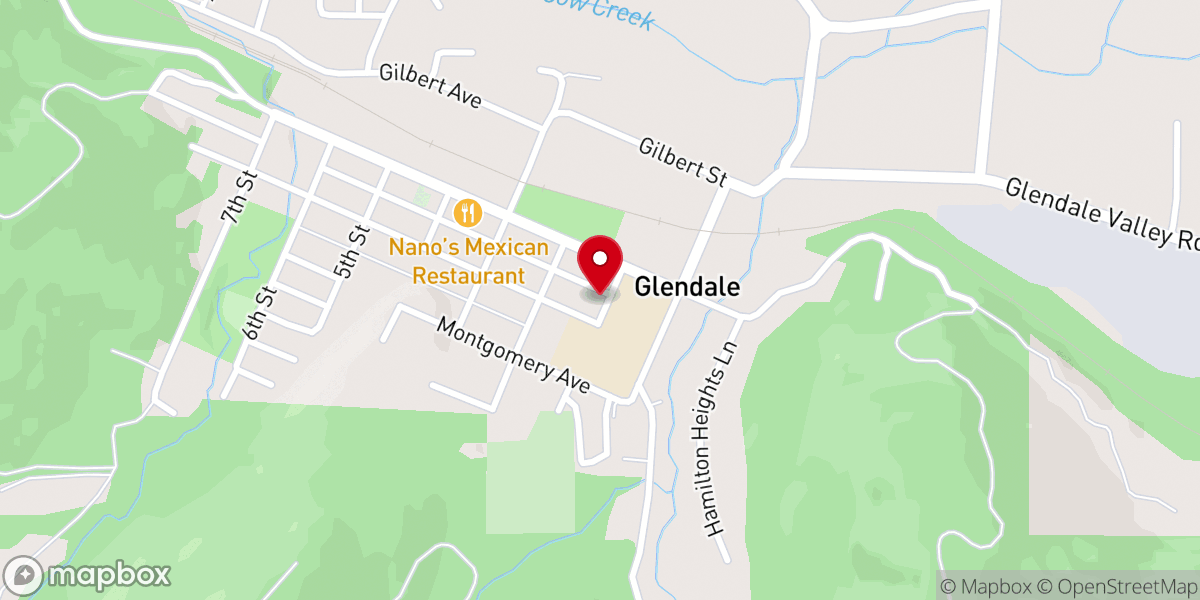 Map showing location of Glendale Baptist Church