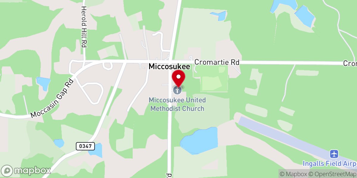 Map showing location of Miccosukee United Methodist Church