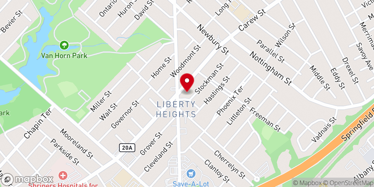 Map showing location of Liberty United Methodist Church