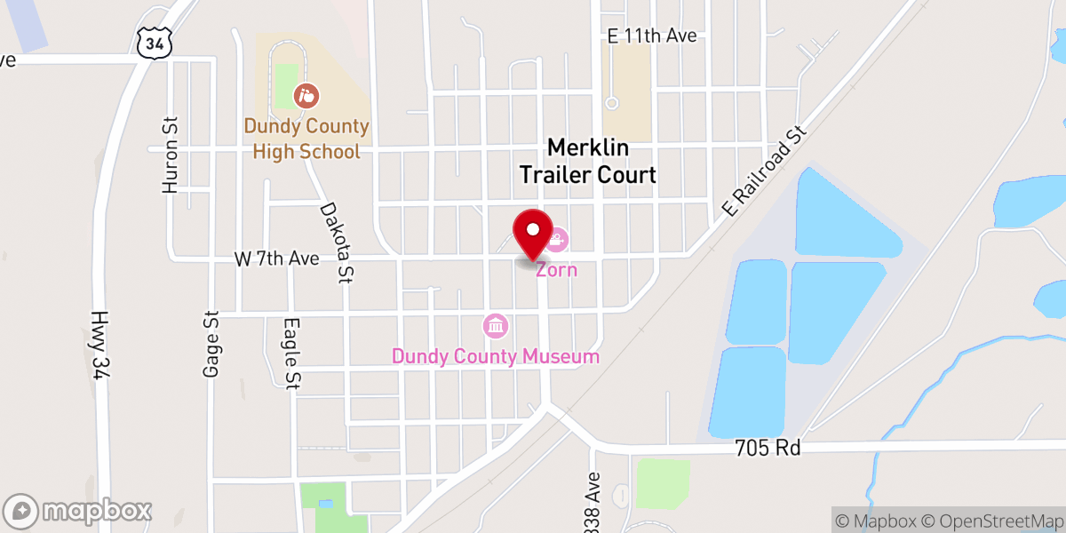 Map showing location of Dundy County Food Pantry