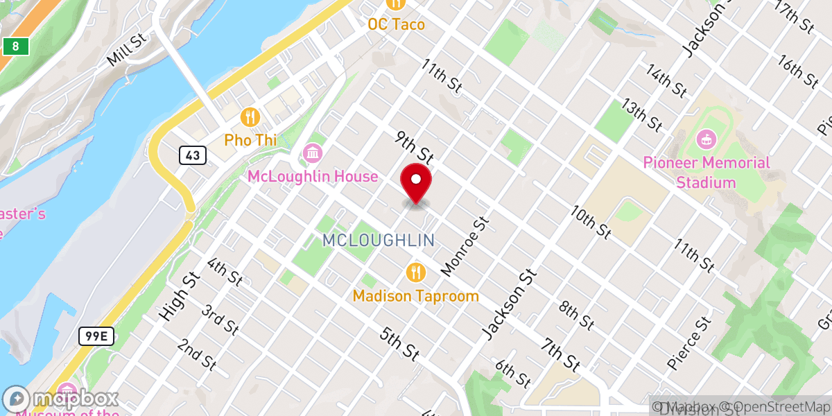Map showing location of Love INC of Clackamas County