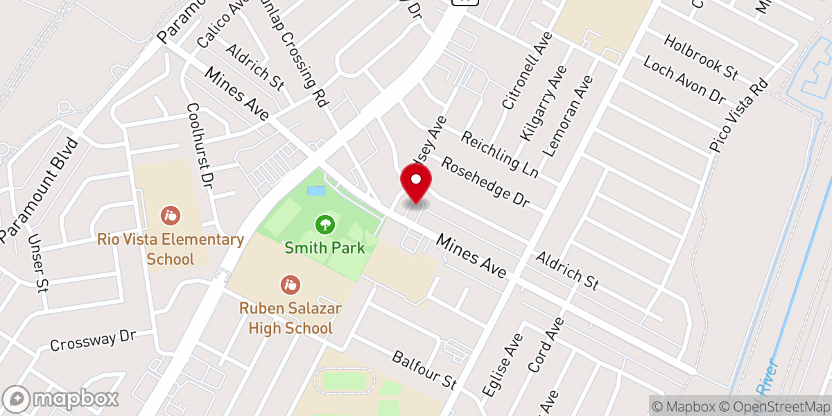 Map showing location of First Bilingual Baptist Church