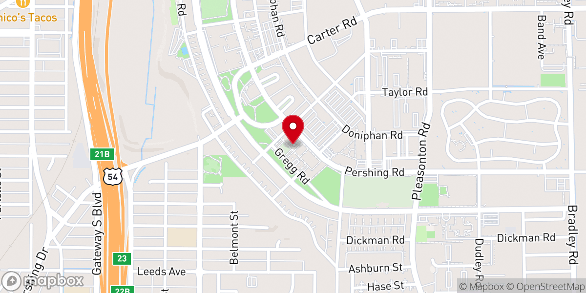 Map showing location of Ft Bliss Religious Activity Center