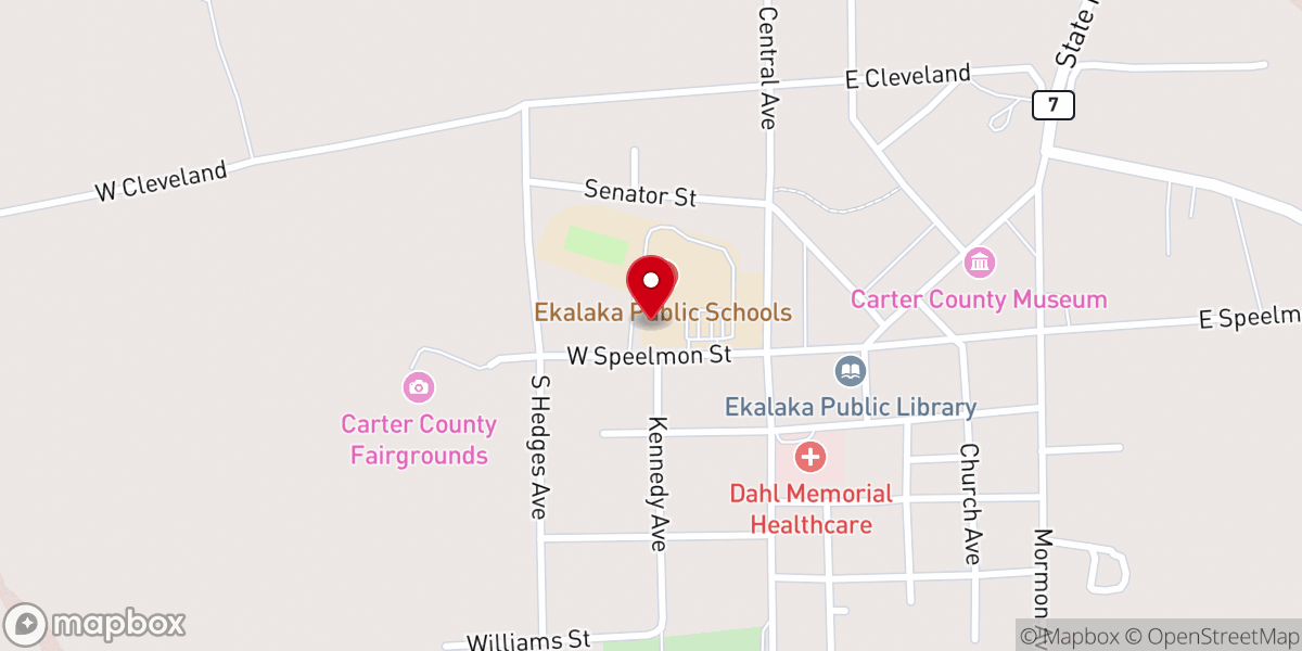 Map showing location of Ekalaka Public Schools