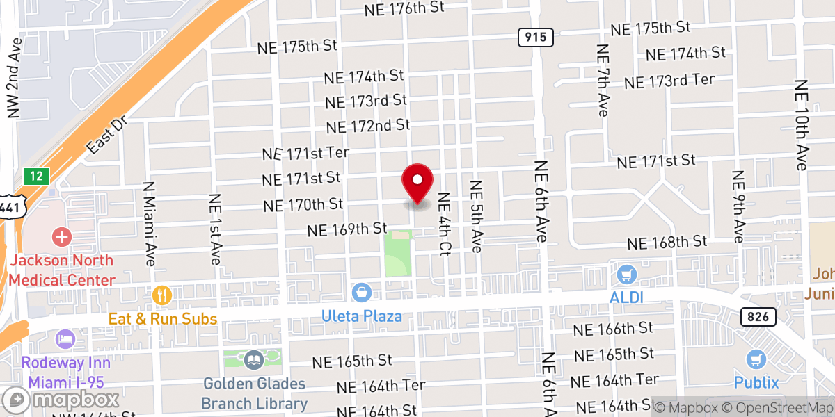 Map showing location of Iglesia Pentecostal Unida Shekina