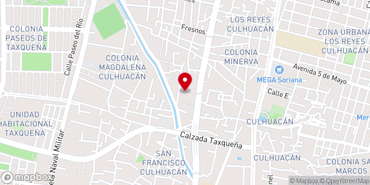 Map showing location of Capilla de la Virgen de Guadalupe