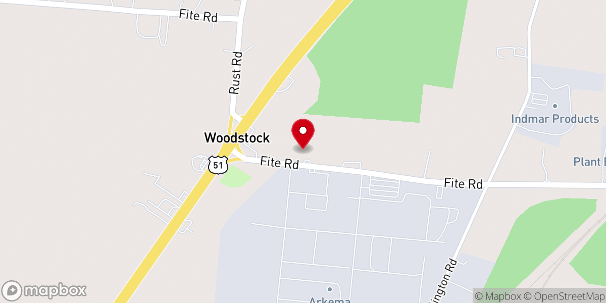 Map showing location of Greenleaf Christian Methodist Episcopal Church