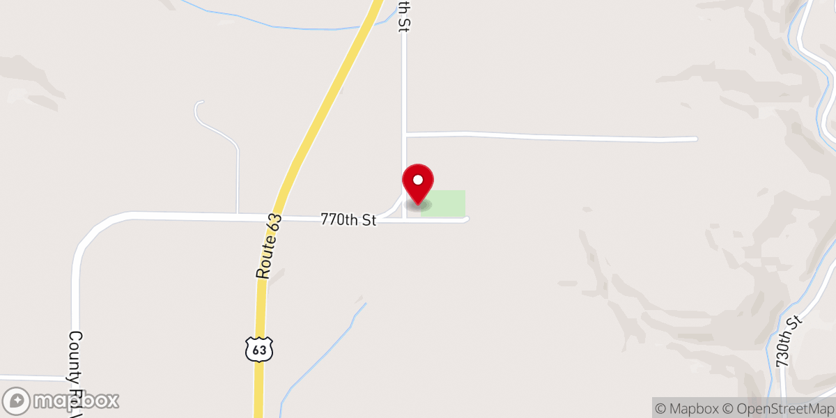 Map showing location of Svea Lutheran Church