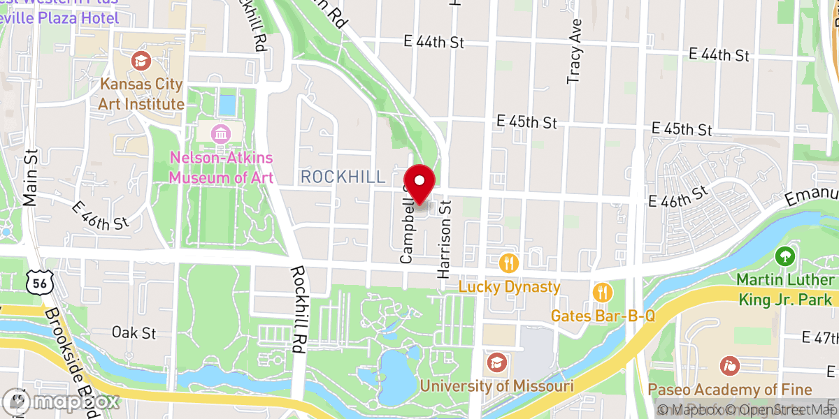 Map showing location of Faith Mission Church