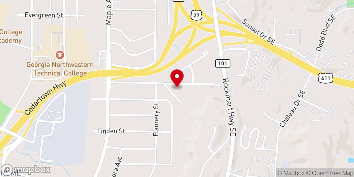 Map showing location of Hollywood Baptist Church