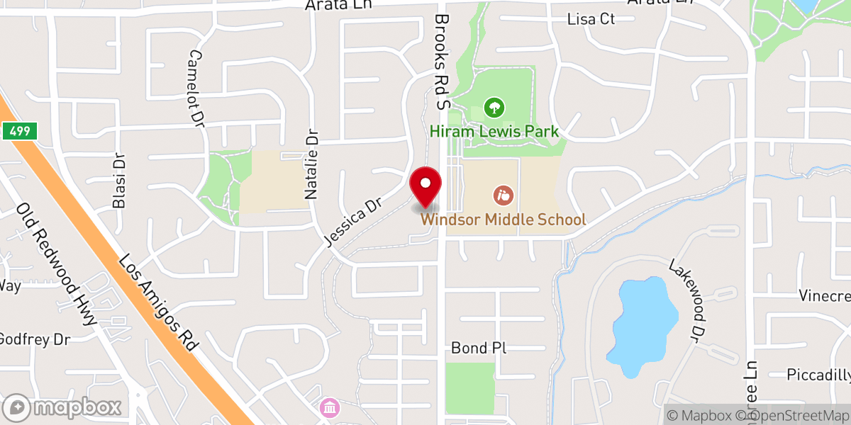 Map showing location of Windsor Community United Methodist Church