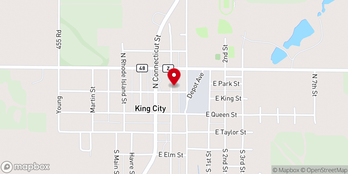 Map showing location of First Christian Church