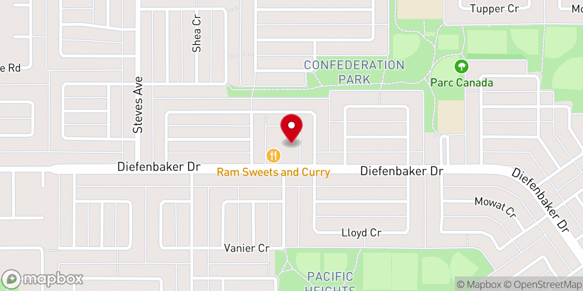 Map showing location of Life Baptist Church YXE