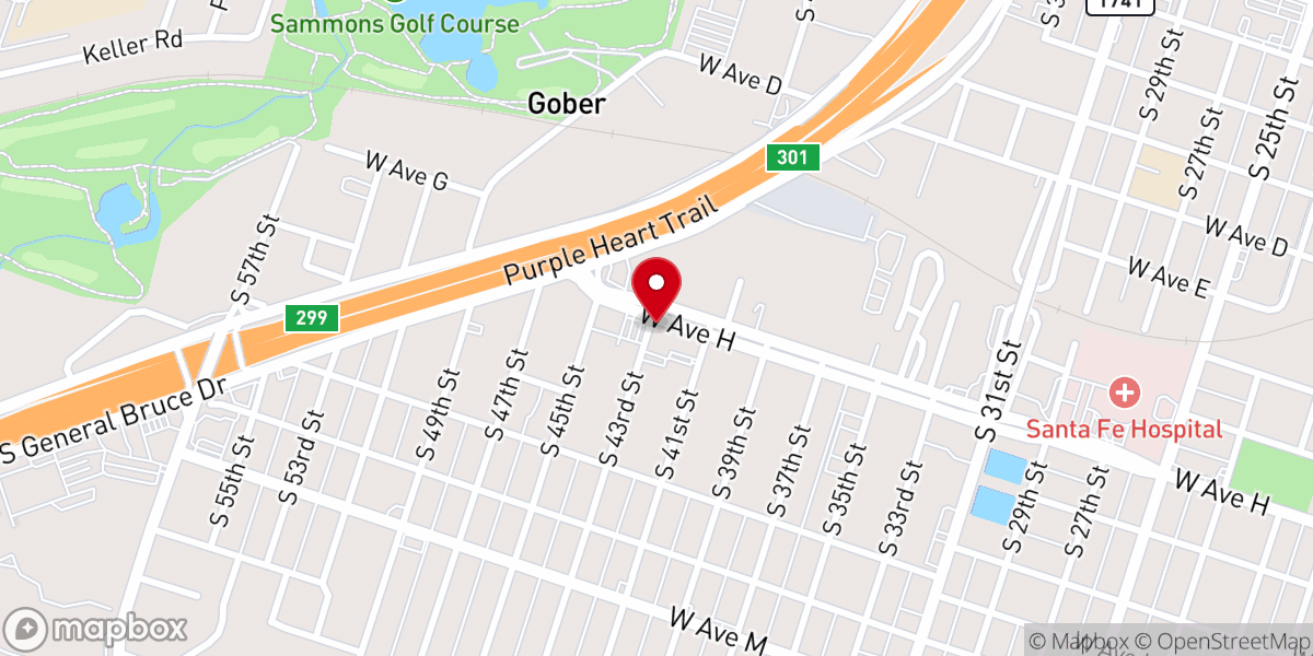 Map showing location of Immanuel Lutheran Church of Temple