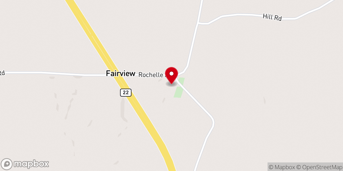 Map showing location of Fairview Baptist Church