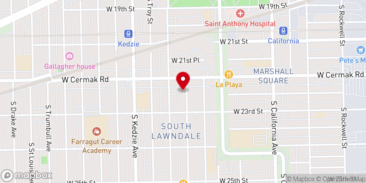 Map showing location of Our Lady of Tepeyac Rectory
