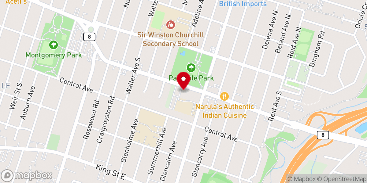 Map showing location of St. Eugene Church
