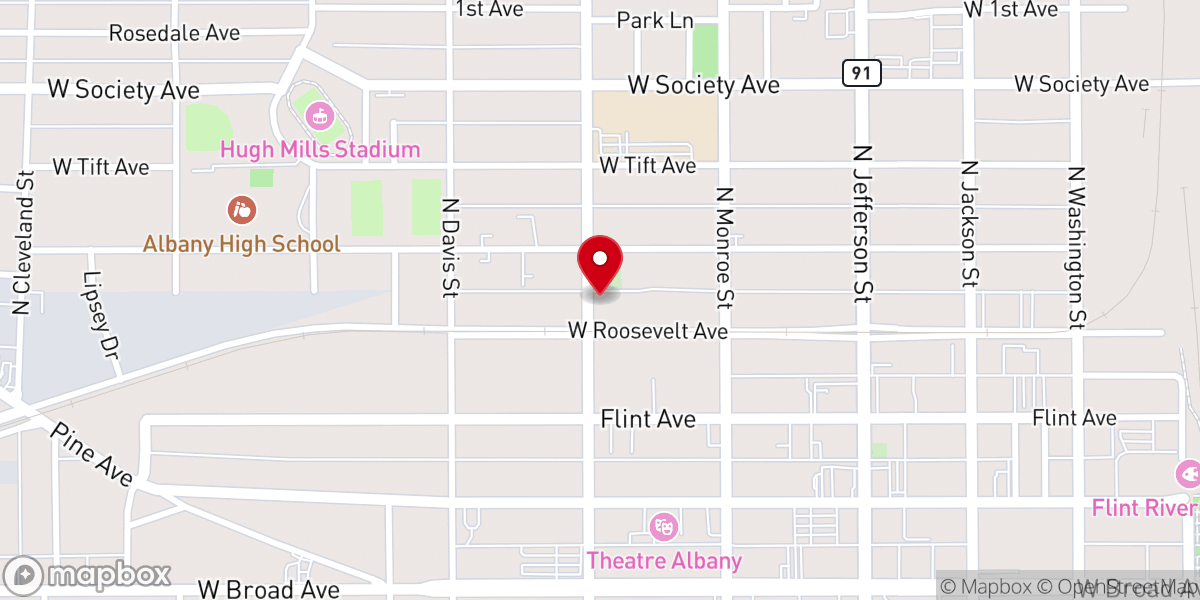 Map showing location of Hines Memorial Christian Methodist Episcopal Church