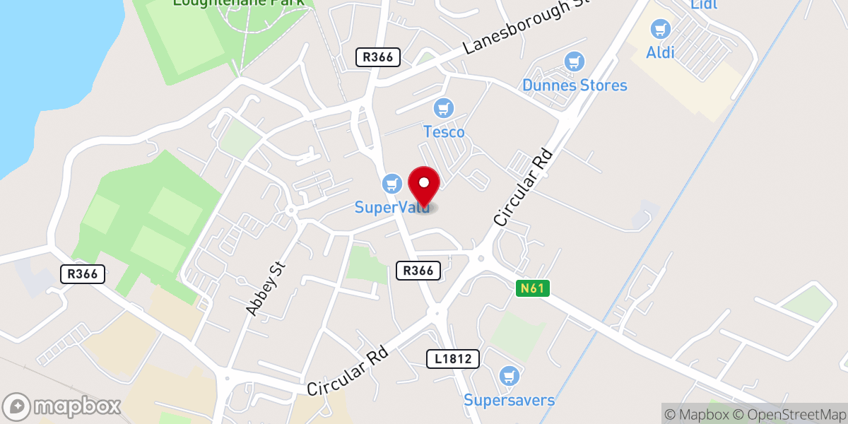 Map showing location of Your Golden Sun Beauty Salon Roscommon