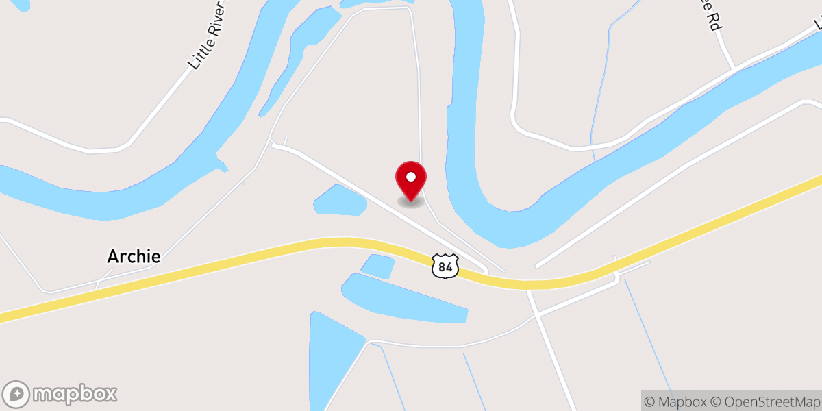 Map showing location of Evergreen Church